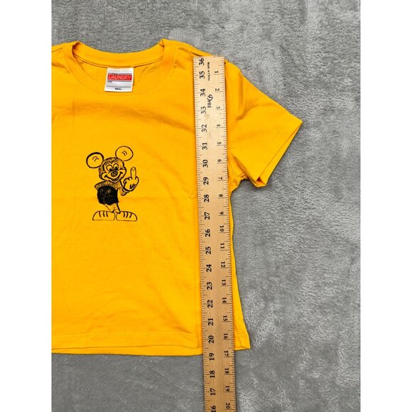 24hr LAUNDRY FU GOLD 70S 80S THROWBACK WOMENS BABYDOLL GOLD T-SHIRT SMALL - Picture 4 of 5